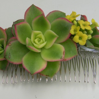 succulent bridal hair comb